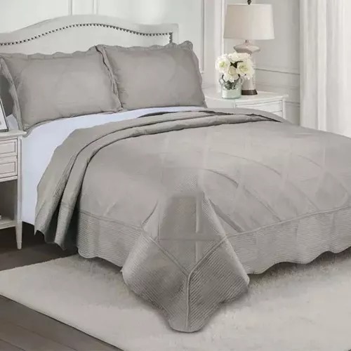 Colcha Egeu Queen Bege 240x260 Camesa Luxo em Oferta na Shopee
