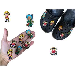 6 Apliques Bottons Enfeites Para Babuche One Piece em Oferta na Shopee