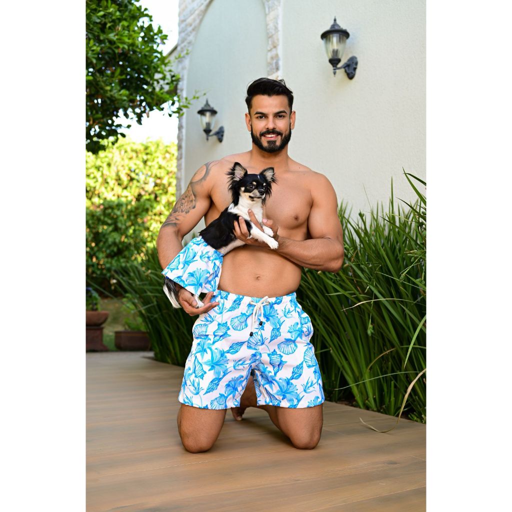 Short mauricinho tactel com elastano estampado