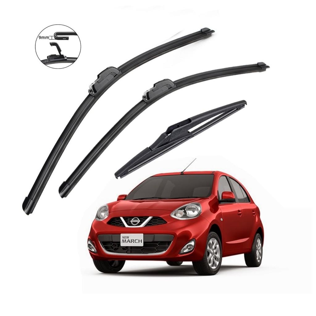 Kit Palhetas Limpador Parabrisa Dianteiro Traseiro Nissan March 2012 a 2020 em Oferta na Shopee