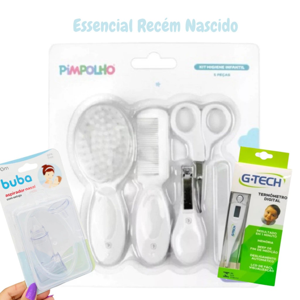 Kit Essencial de Cuidados para Recém-Nascido - Unissex