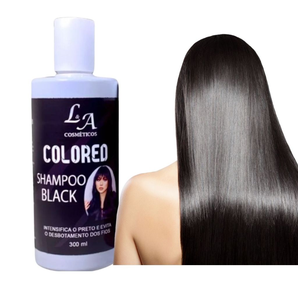 Shampoo Preto Escurecedor Cabelos Brancos Tonalizante Colored 300ml Efeito 100% Natural em Oferta na Shopee