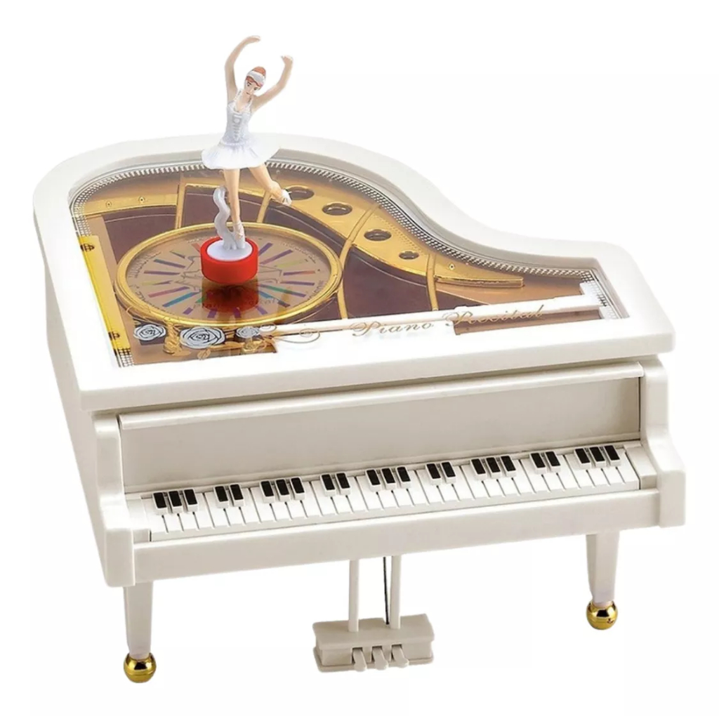Caixinha De Música Piano Com Bailarina Decorativa/ Organizador de Joias