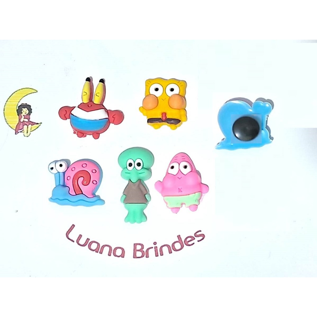 Bob Esponja Com Adaptador Para Crocs Bob Esponja 3d - 5 Unidades