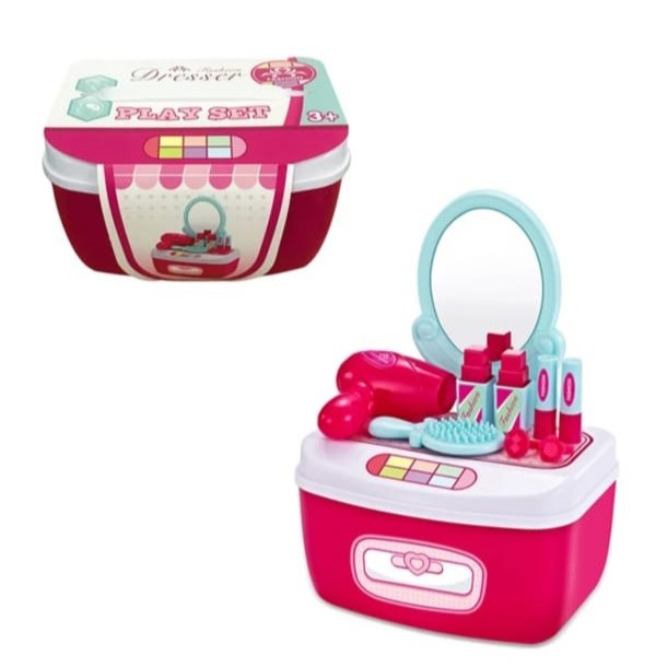 MALETA BEAUTY INFANTIL PARA MENINAS KIT BELEZA BRINQUEDO 12 PÇS MAQUIAGEM FAZ DE CONTA EDUCATIVO