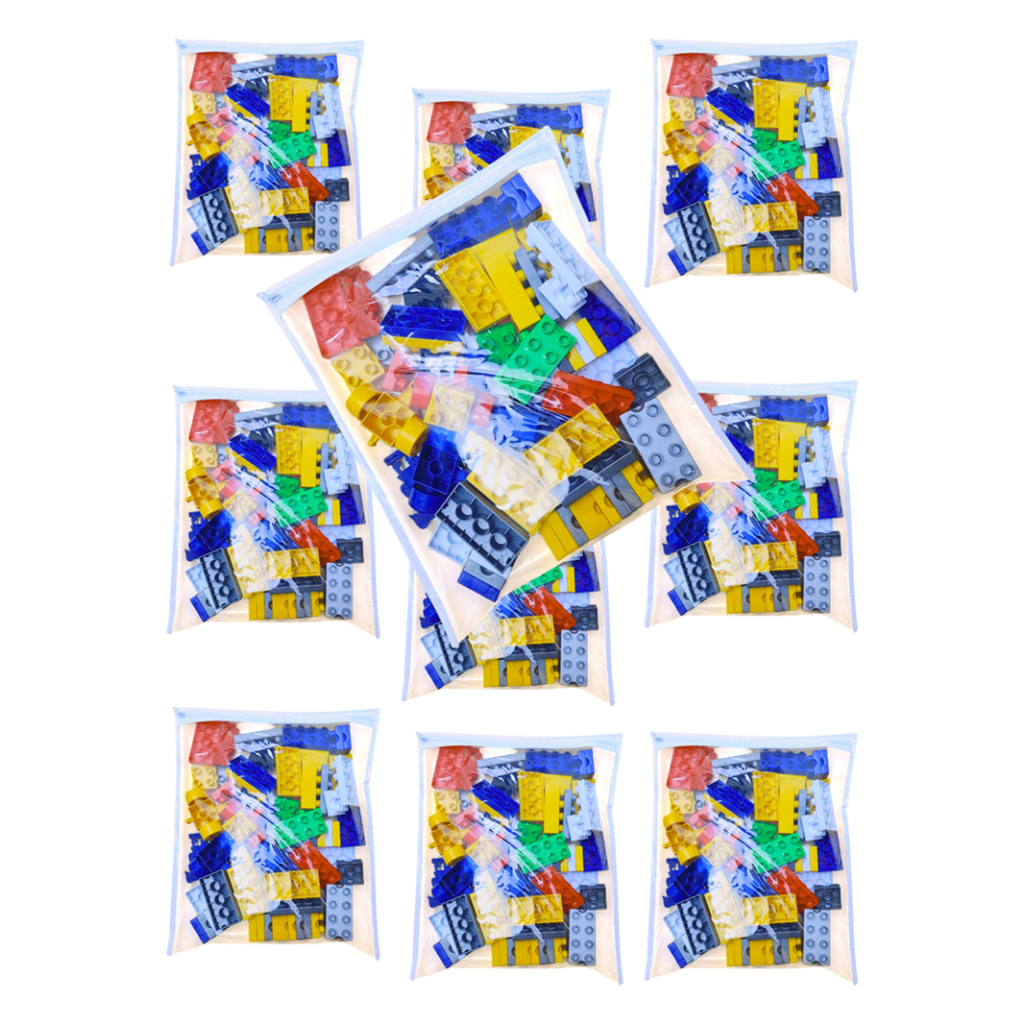 Kit 10 Saquinho Organizador De Brinquedo Quebra Cabeça Lego C/Zíper