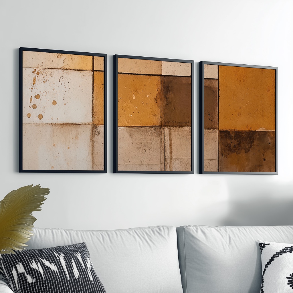 Quadro Decorativo Com Moldura 40x60 Grande Abstrato Geométrico Moderno — imagem 2 de 2