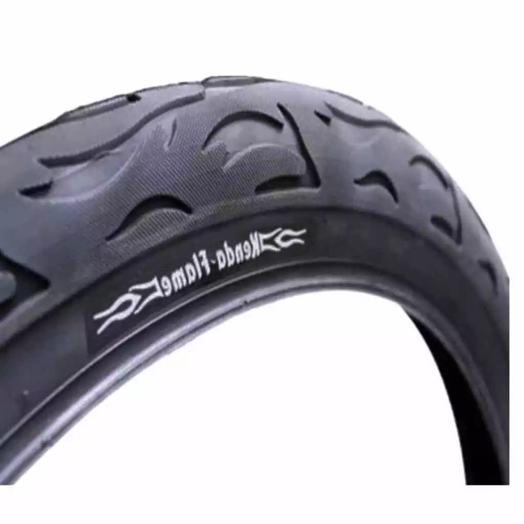 Pneu Aro 26x2.125 Balão Slick Flame Fogo Kenda Preto Bicicleta Bike Mobilete - Unidade