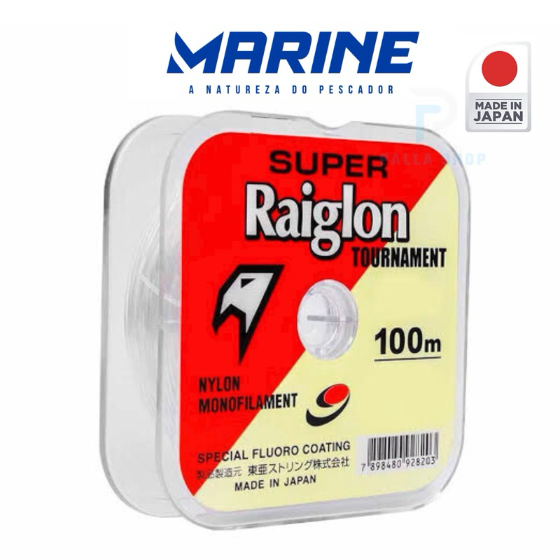 Linha Nylon Tournament Monofilamento Super Raiglon Transparente 100m (Japonesa) - Marine Sports - Todas as Bitolas