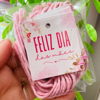kit 25 tags dia das mães e 25 barbantes rosa - Pronta entrega em Oferta na Shopee