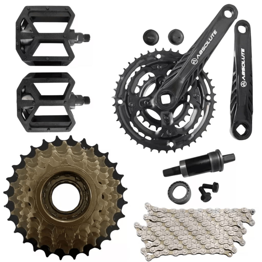 Kit 21v Relação bicicleta 3x7v Pedivela Catraca index Central Corrente Pedal em Oferta na Shopee