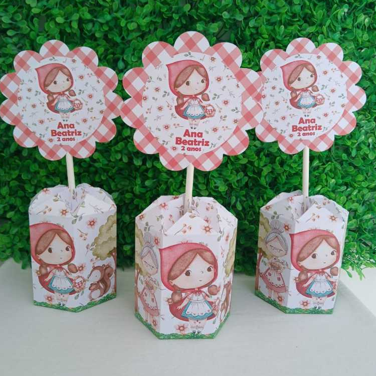 CENTRO DE MESA CHAPEUZINHO VERMELHO /PEGUE E MONTE / LEMBRANCINHA PARA FESTA INFANTIL PERSONALIZADO TEMA