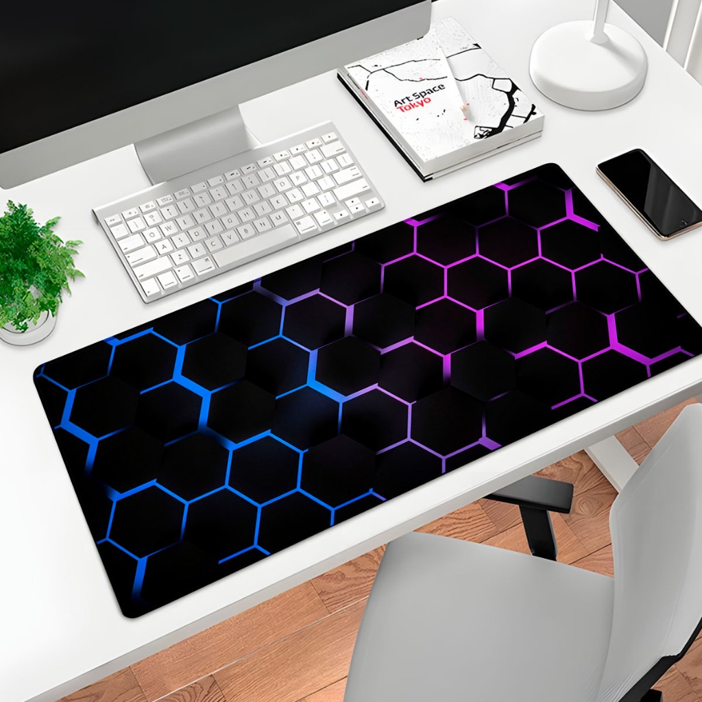 MousePad Gamer 70X35 Borda Costurada Tapete Estampado Geométrico 4736 — imagem 2 de 2