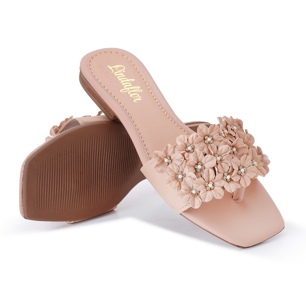 Sandália Feminina Rasteirinha Salto Baixo Macia Linda Flor Original Tendência Primavera Verão em Oferta na Shopee