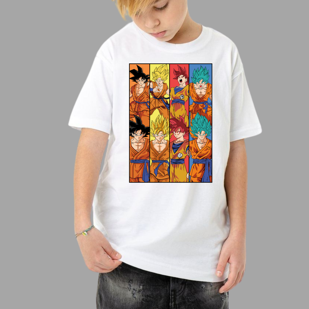 CAMISETA CAMISA BLUSA  ESTAMPADA GOKU DRAGONBALL Z ANIME  DESENHO ANTIGO  INFANTIL  JUVENIL em Oferta na Shopee