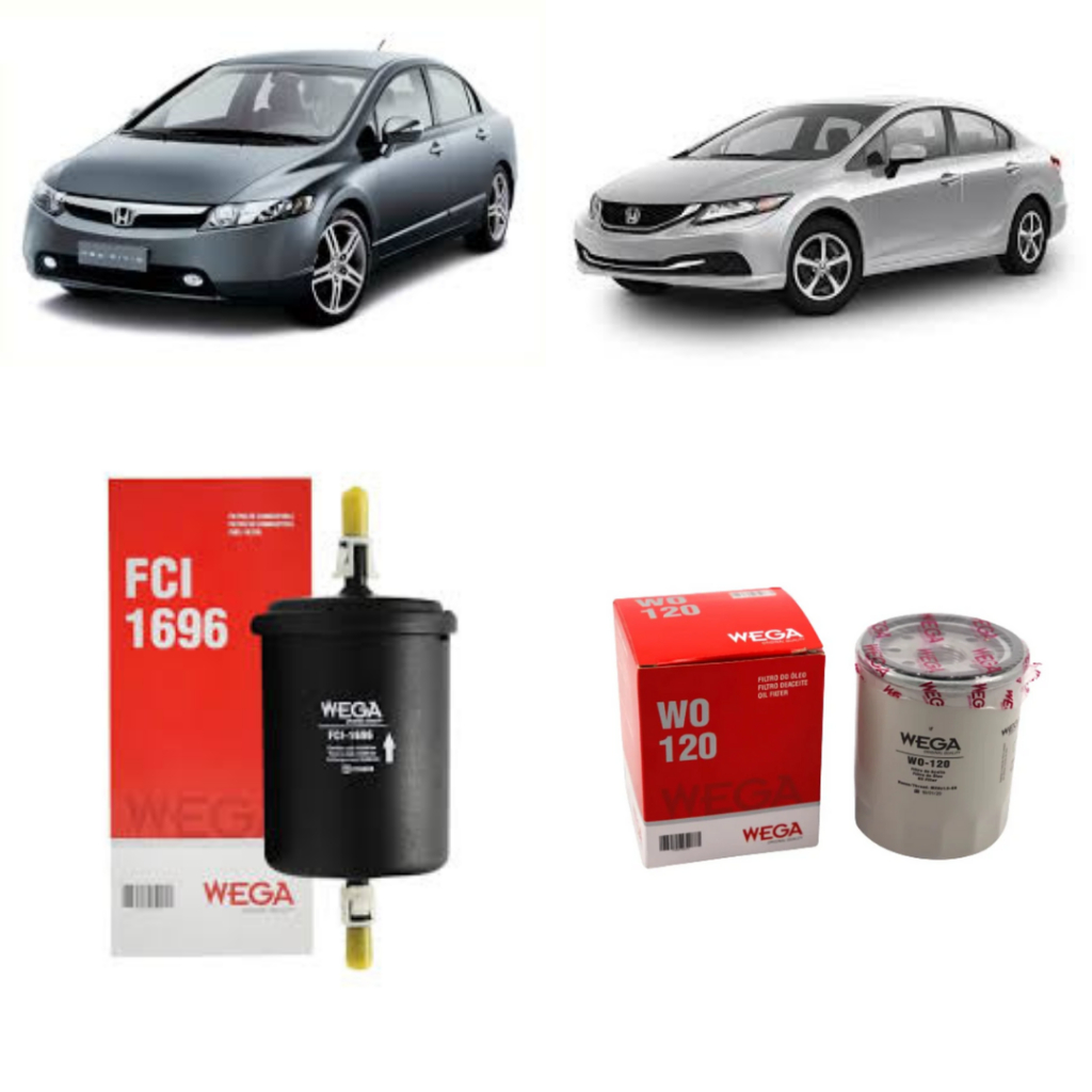 Kit Filtro Óleo + Filtro Combustível Honda Civic 2006 ->