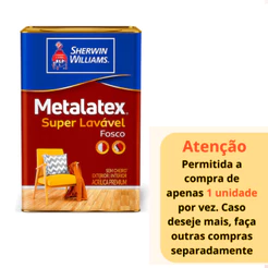 Tinta Acrilica Super Lavável Premuim Sem Cheiro Sherwin Williams Metalatex Fosco Perfeito 18 L