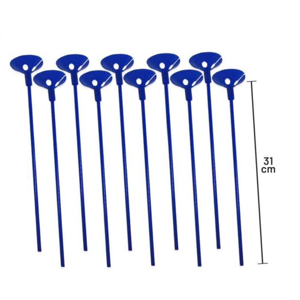 Pega Balão Varetas para suporte balão bexiga festas e decoraçao nas cores AZUL/ROSA/BRANCO com 10 un