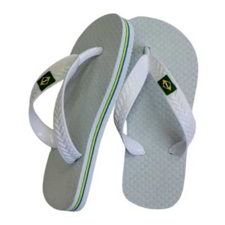 Chinelo Do Brasil 3 filetes Branco Infantil Juvenil Menino Menina De Dedo tradicional Chinelo Do Brasil 3 filetes Branco Infantil Juvenil Menino Menina De Dedo tradicional