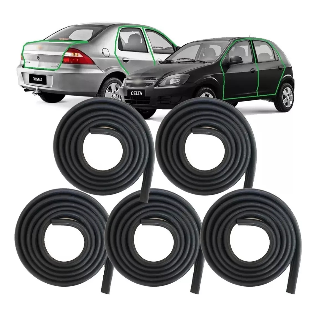 Kit Borracha Vedação 4 Portas E Malas Prisma 2006 A 2012 em Oferta na Shopee