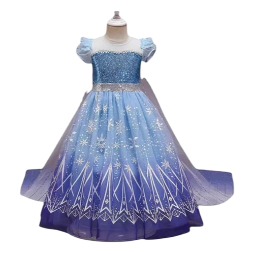 Vestido fantasia Elsa FROZEN meninas + tiara, trança e varinha em Oferta na Shopee