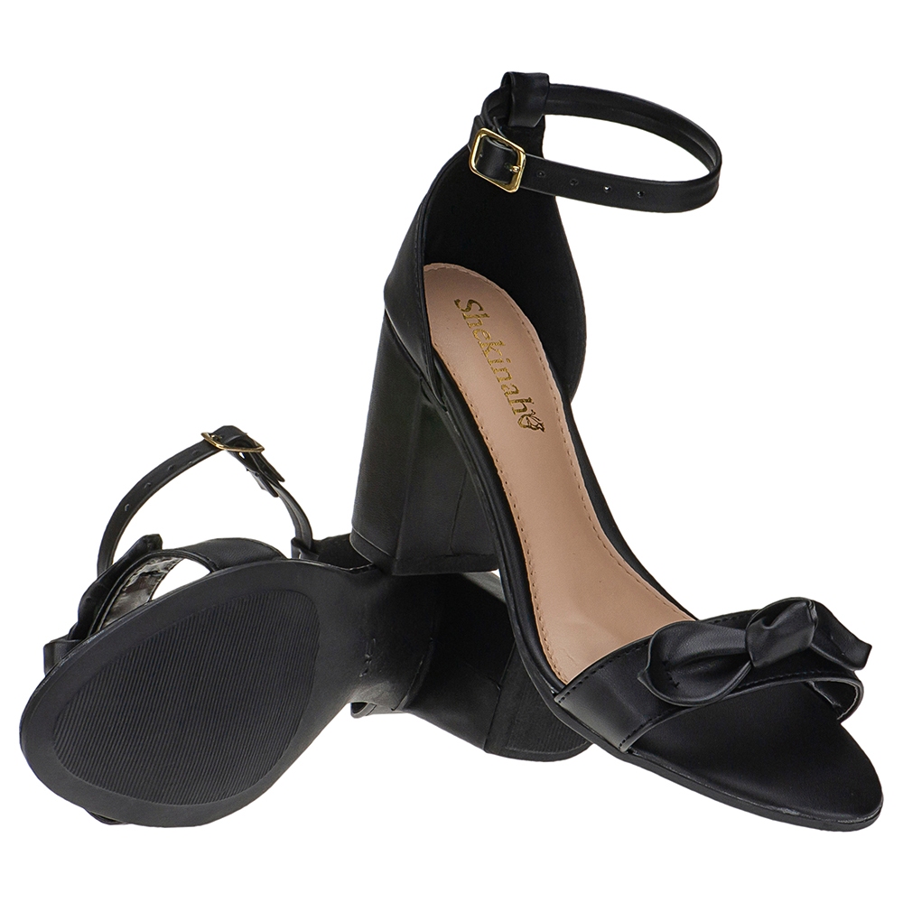 Saltinho Feminino Festa Sandália Salto Alto Laço Tendência Shekinah Sapato Festa Alto - Women Shoes