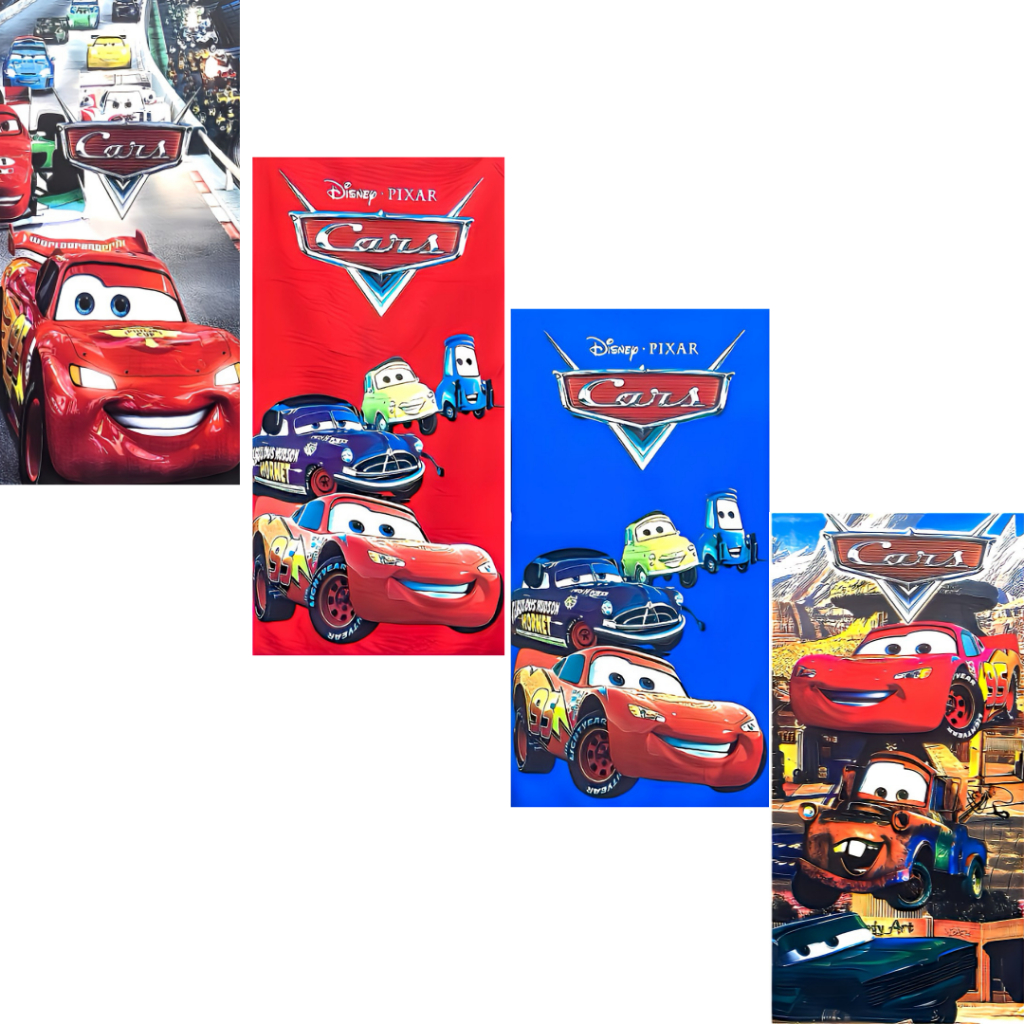 Toalha de Banho Infantil Carros Macqueen 1,40 x 0,70cm Praia Piscina Personalizada com Nome Bordado