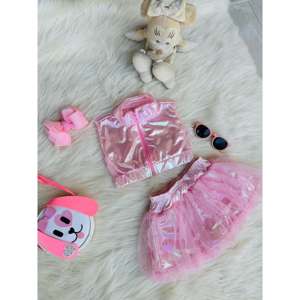 Conjunto Menina Tule ( cropped + shorts Saia, 2 peças) em Oferta na Shopee
