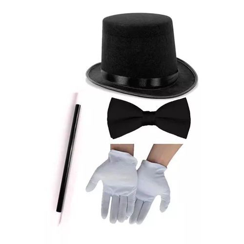 Fantasia Magico Adulto Cartola, Varinha, Luva E Gravata 4pçs em Oferta na Shopee