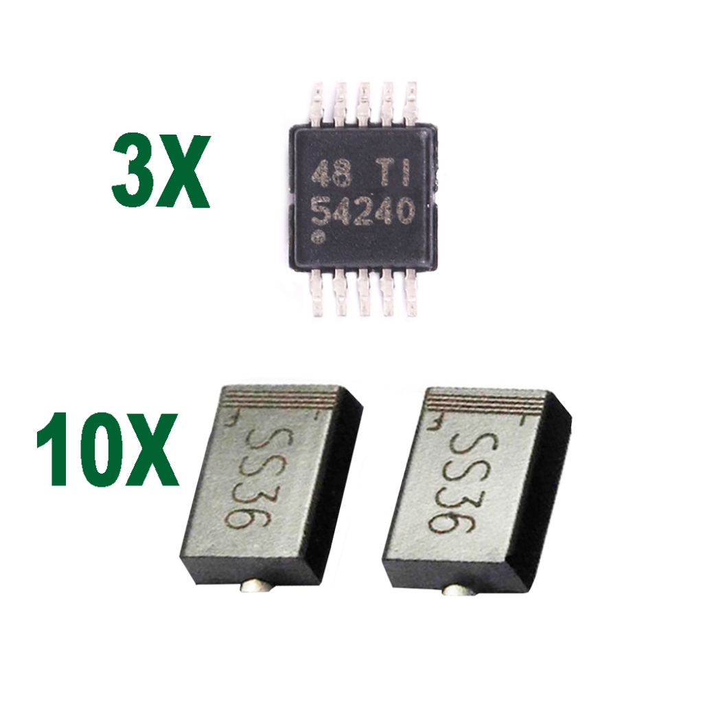 10 Unidades Diodo SS36 + 3 Pçs Ci Tps54240 tps 54240 smd