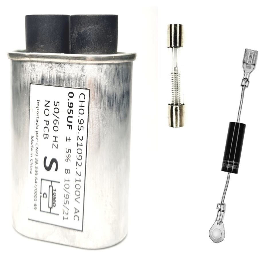 kit capacitor microondas 0,70uf + diodo + fusivel+ Fusivel de alta 0.7a