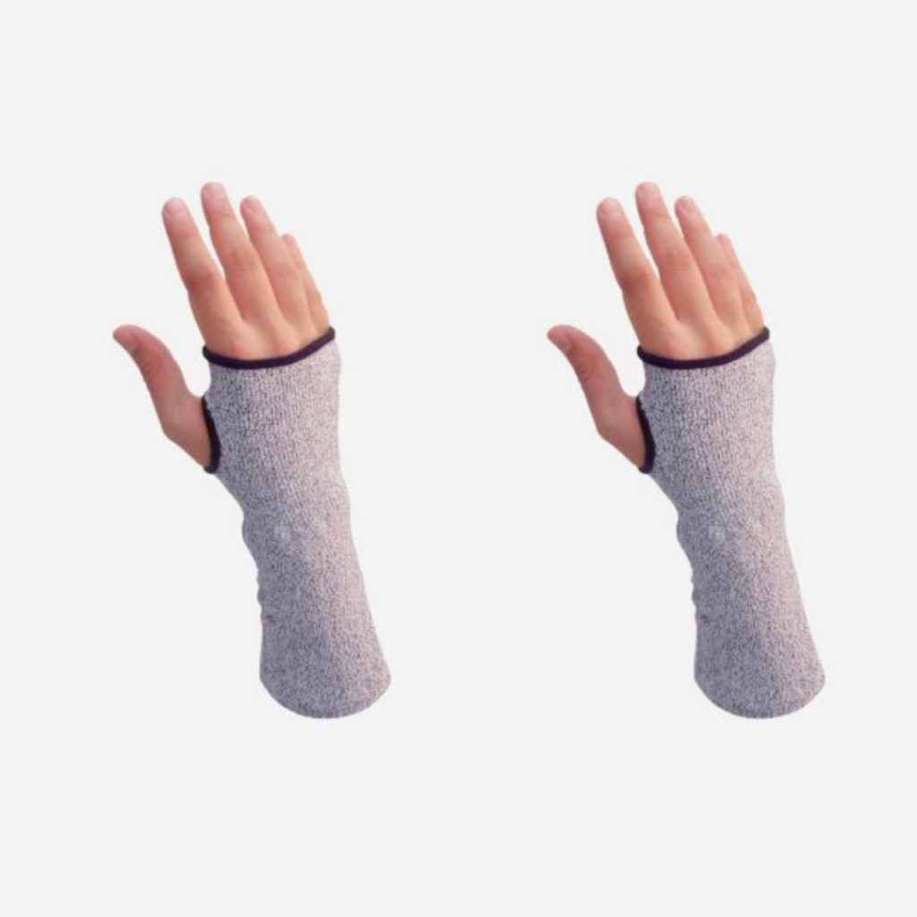 Par Luva Mangote Manga Anticorte 30 cm Segurança Proteção EPI Punho Antebraço Resistente Açougue Frigorífico Epi Reforça