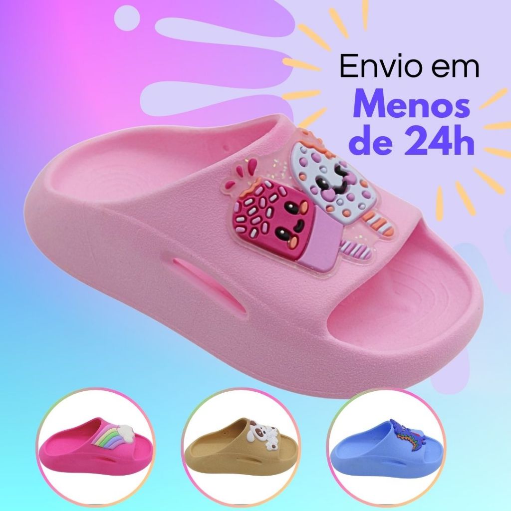 Chinelo Nuvem Infantil Confortável Chinelo Macio Flexível Menino e Menina Papete Babuche Várias Cores