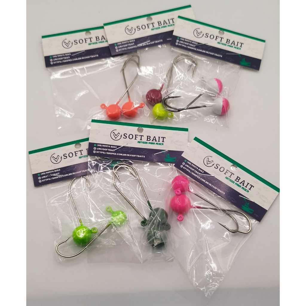 KIT isca artifical Jig Head pintado - colorido 3/0 MIX TAMANHOS QUEIMA ESTOQUE