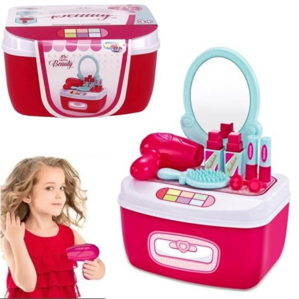 Brinquedo Maleta De BELEZA KIT MAQUIAGEM FAZ DE CONTA Infantil Educativo BEAUTY PARA MENINAS SALÃO