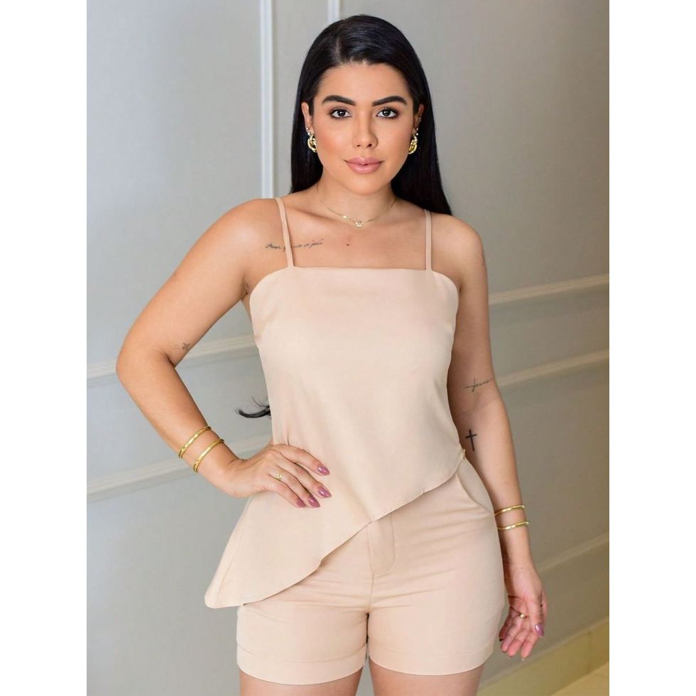 Regata Assimétrica Feminina Moderna Bico Diagonal DUNA em Oferta na Shopee