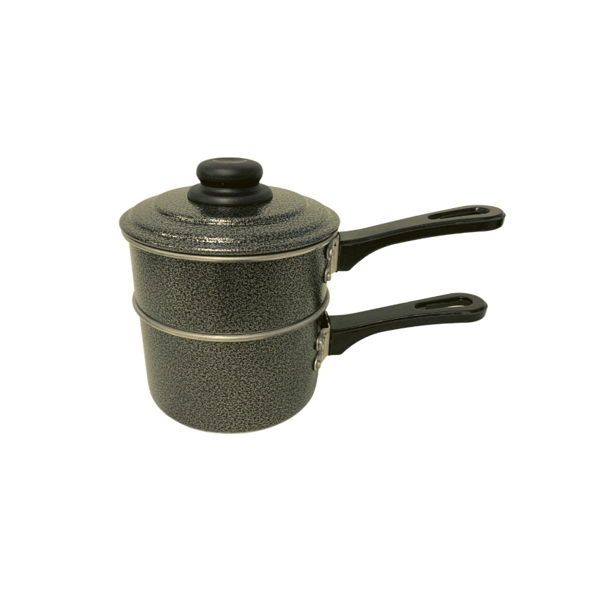 Cuscuzeiro, Vaporeira Porção Individual Aluminio na cor Cinza Craqueado.