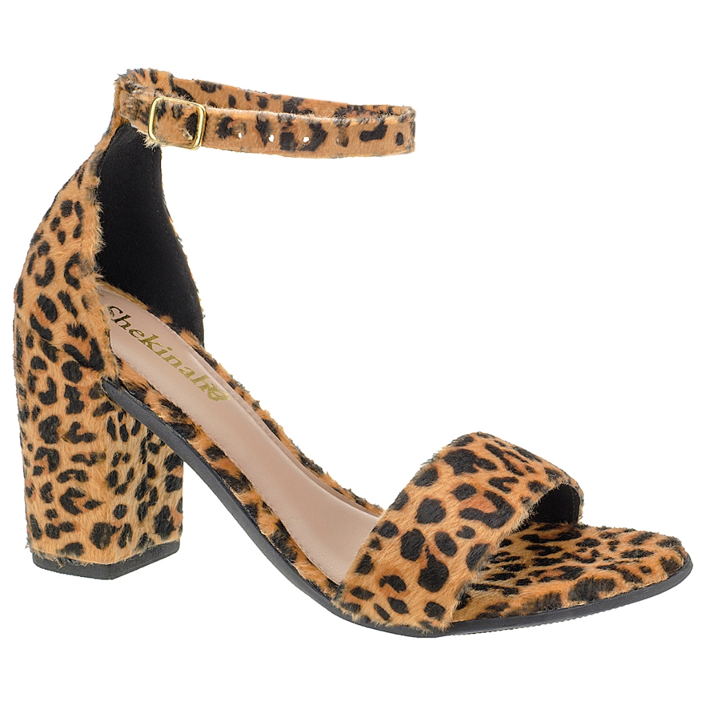 Saltinho Feminino Sandália Salto Alto Onça / Nobuck Casual Festa Social Shekinah em Oferta na Shopee