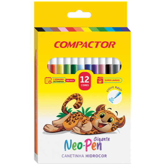 Caneta Hidrocor Neo-pen Gigante C/12 Cores