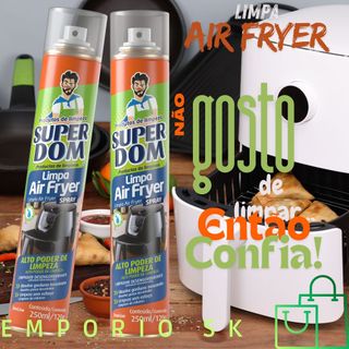 Spray Limpa Air Fryer Alto Poder De Limpeza, Dissolve A Gordura Limpeza Sem Esforço 250ml…