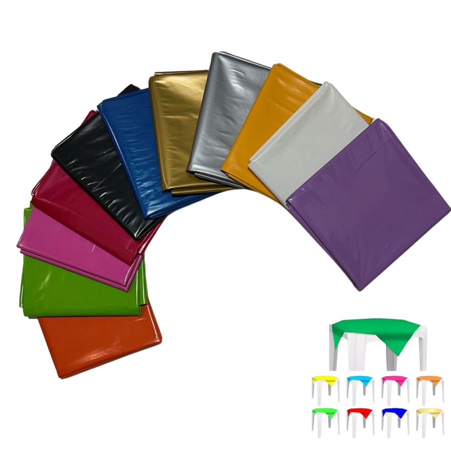 10 UNIDADES DA TOALHA PLÁSTICA 70 X 70 CM PARA MESA DE CONVIDADO - CORES DIVERSAS