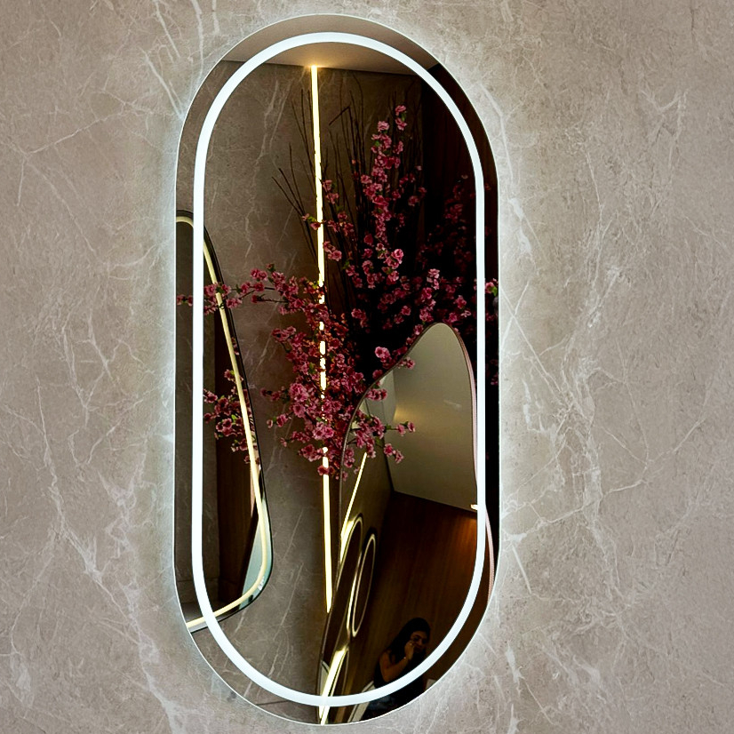 Espelho Oval 40x80cm com Led Design Minimalista Perfeito para sua Decoração