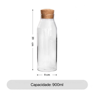 Garrafa de vidro para enfeite com tampa de cortiça 600ml-900ml-1200ml em Oferta na Shopee