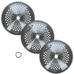 Kit 3 Discos 80 Dentes Universal para Roçadeira a Gasolina 1 Polegada 25,4mm com Redutor para 20mm Carbon Fak