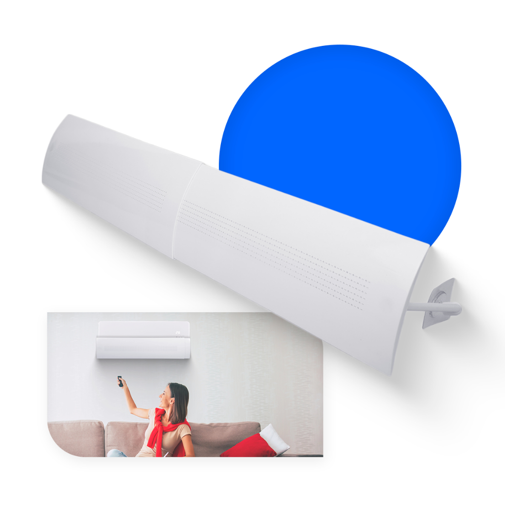 Imagem Defletor CB Para Ar Condicionado Split 60cm A 103cm Ajustável Universal Direcionador de Fluxo de Ar