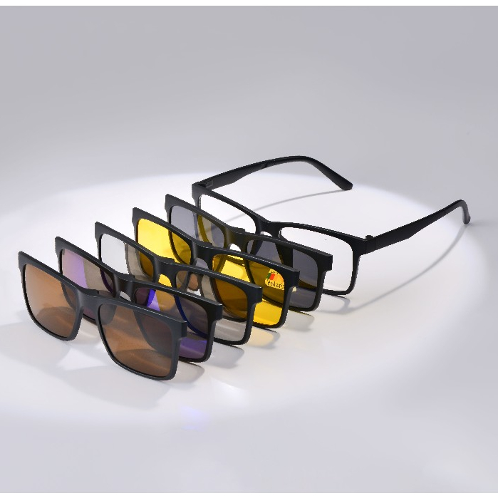 Óculos Armação Clip On Para Grau 5 em 1 Masculino Lentes Polarizadas em Oferta na Shopee