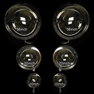 KIT 6 Bubbles 10" / 20" / 36" BALÃO BOLHA BOBO TRANSPARENTE em Oferta na Shopee