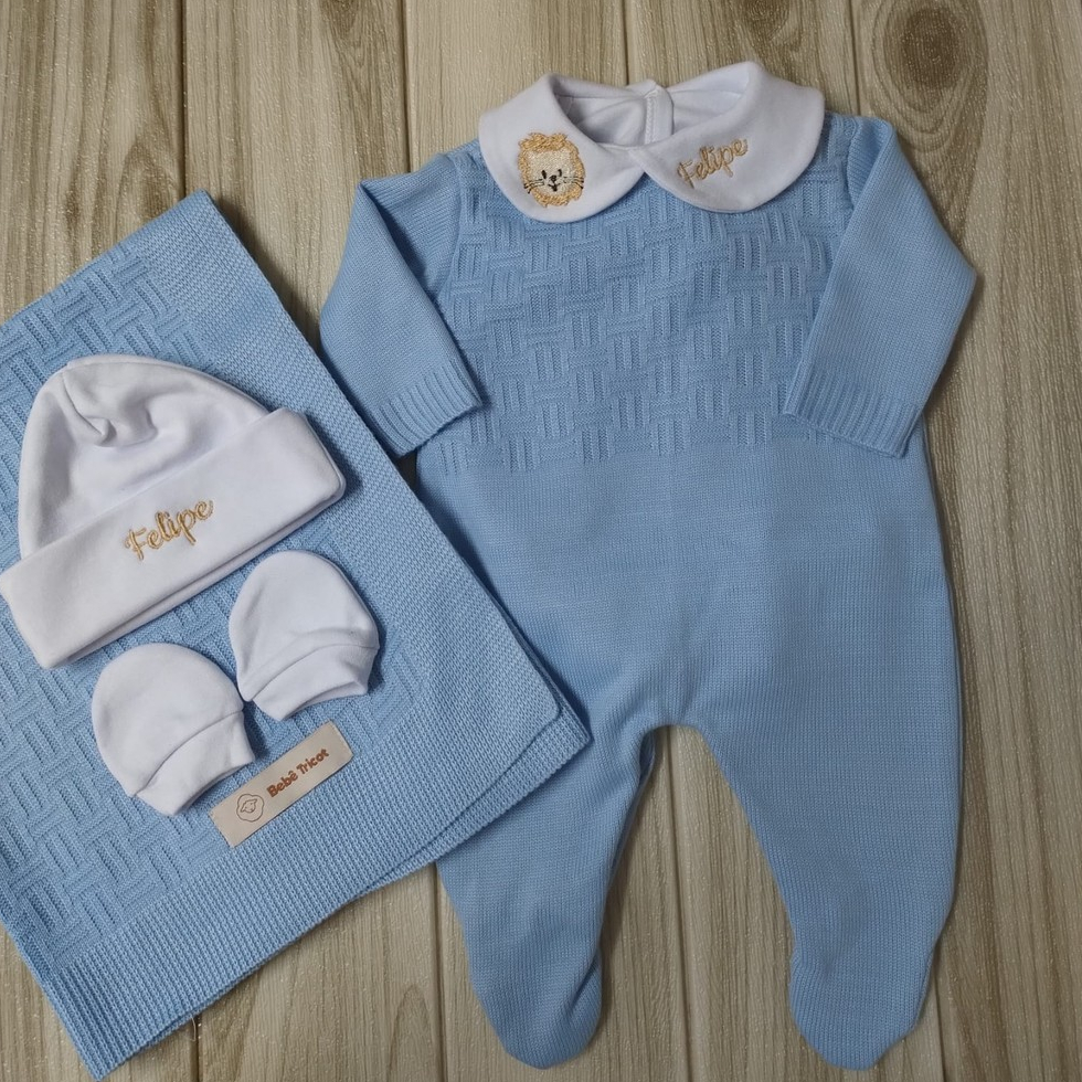 saída maternidade personalizada menino menina safari 5 peças