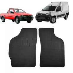 Jogo Tapete de Borracha Strada 2000 a 2013 Fiorino 1985 a 2013 2 Peças CarFloor
