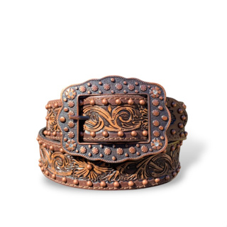 Cinto Feminino Country Com Fivela Boiadeira Strass 100% Couro Legítimo em Oferta na Shopee